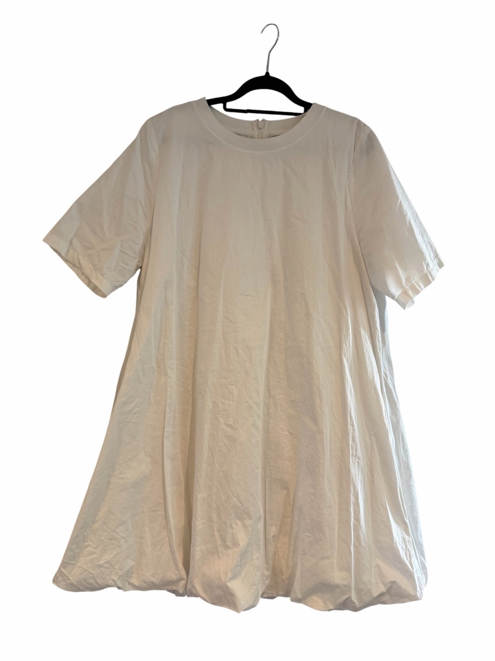 COS White Short-Sleeve Bubble-Hem Dress size 12